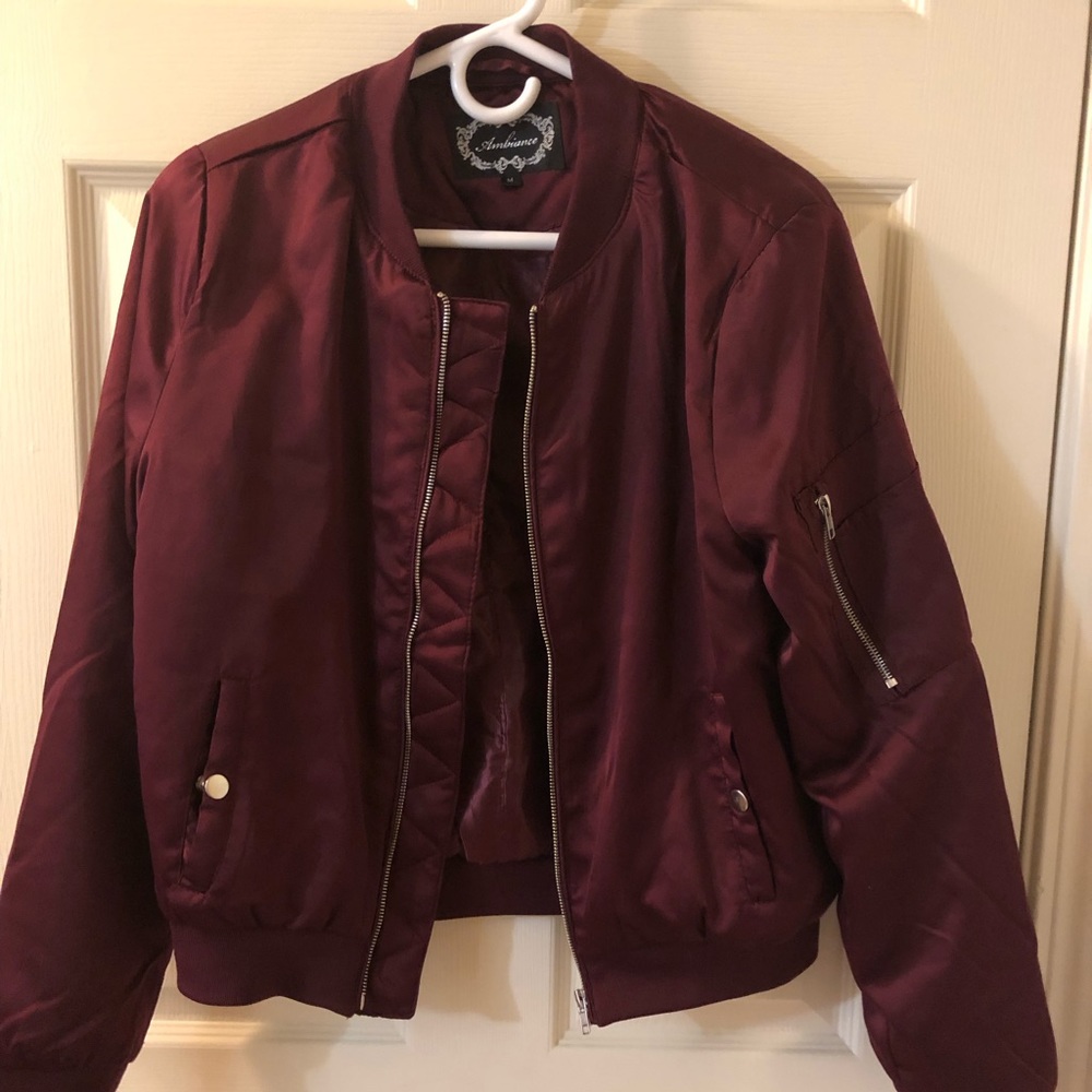 Burgundy Bomber Jacket